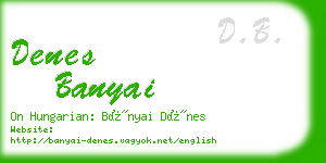 denes banyai business card